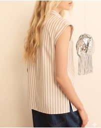 Emme - Rope Regular Cotton Sleeveless Shirt