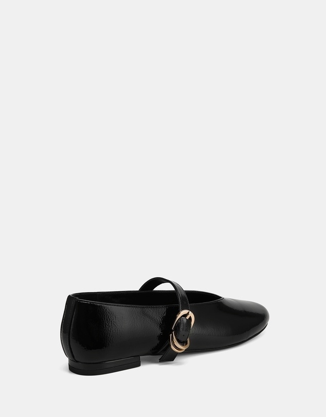 Wittner - Dakota Crinkle Patent Leather Flat Mary Janes
