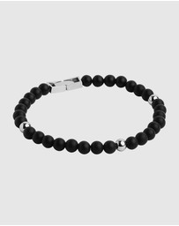 Najo - Atlas 6mm Matt Onyx & Steel Bracelet