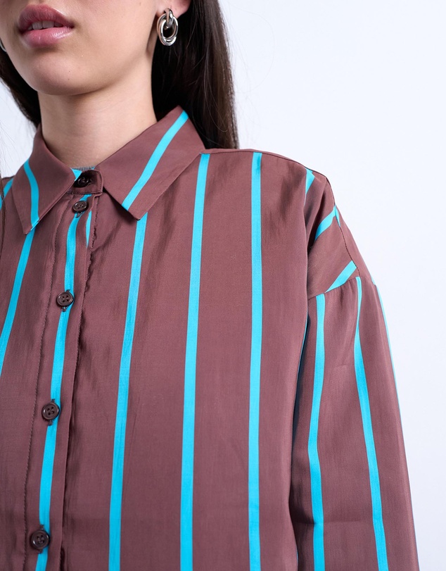 TOPSHOP - Co-ord Quilted Oversized Stripe Shirt