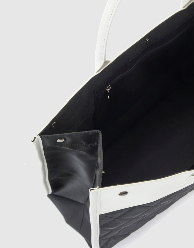 JETT BLACK - Soho Monochrome Quilted Tote Bag