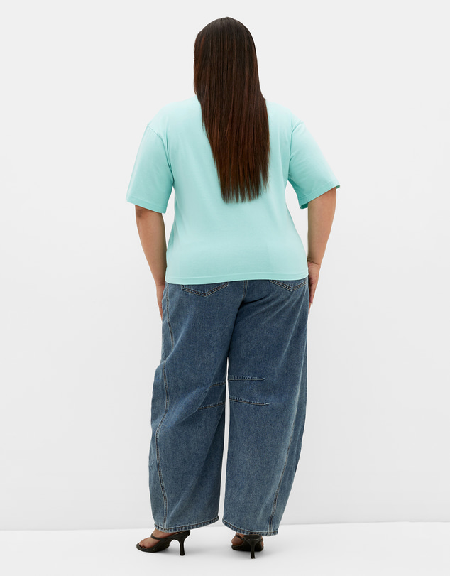 City Chic - Plus size Oversized Crew Neck Tee - mint