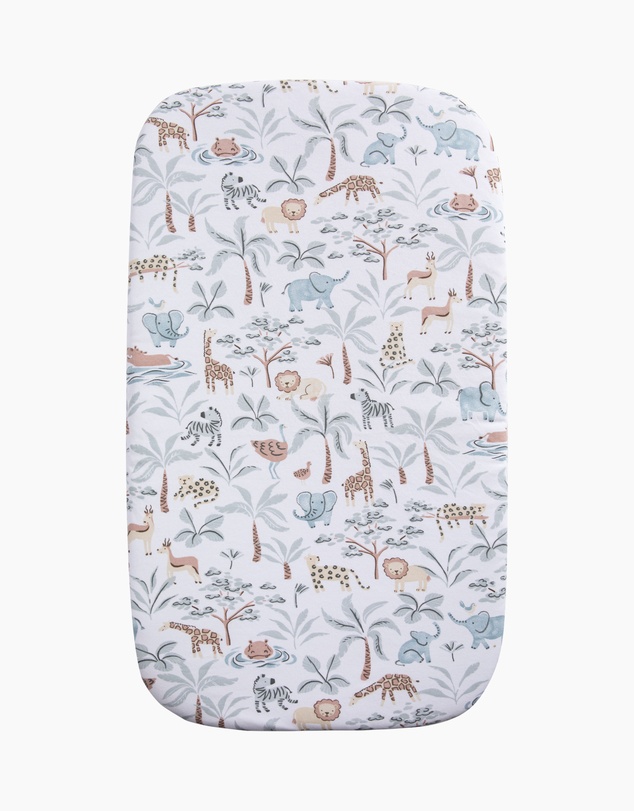 Living Textiles - Organic Bassinet Fitted Sheet - Wild Safari