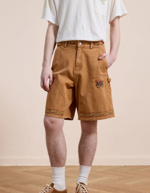 Found - Canvas Embroidered Shorts