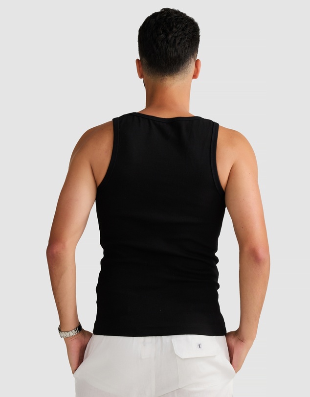 Vacay Swimwear - Rib Singlet Black