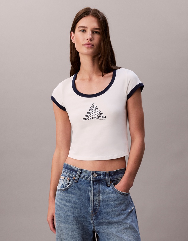 Calvin Klein Jeans - Graphic Scoop Neck Baby Tee