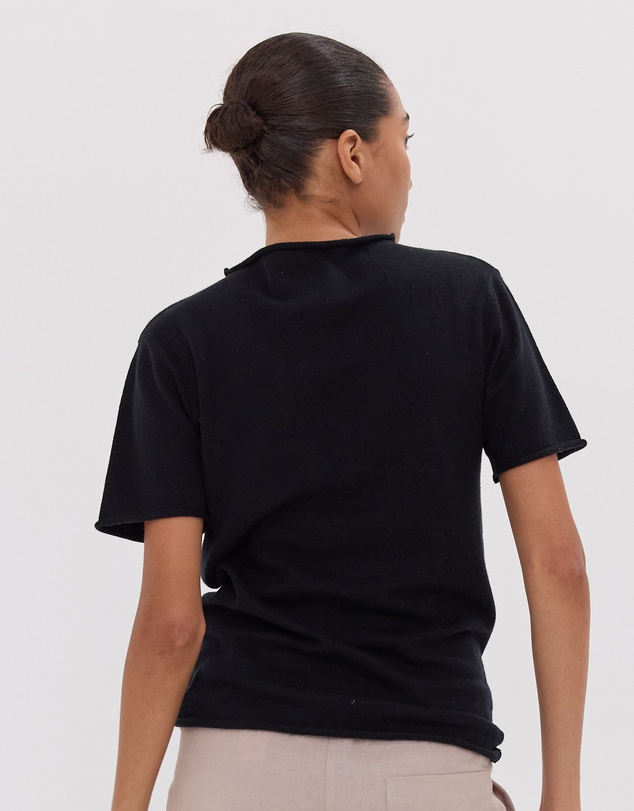 Cloth & Co. - The Funnel Neck Tee Black