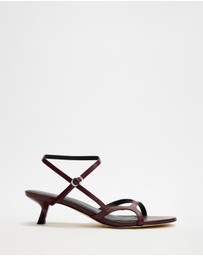 Atmos&Here - Aria Kitten Heel Strappy Leather Sandals