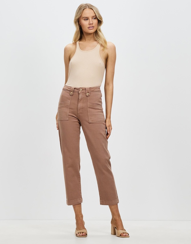 DRICOPER DENIM - Stella Stretch High Waisted Taupe Trouser