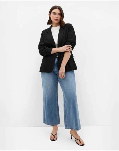 City Chic - Plus size Aria Lightweight Blazer - black