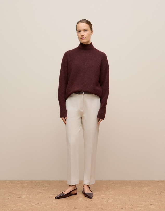 Trenery - Ponte Tailored Slim Pant in Stone