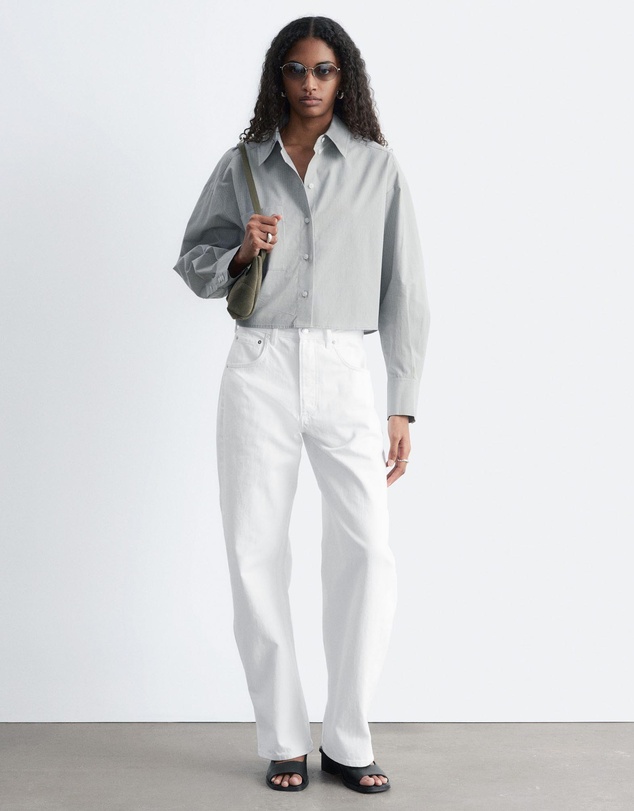 & Other Stories - Cropped Oversized Cotton Shirt