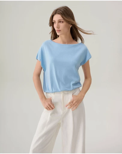 IDA+S - Lilia Cool Blue Silk Top