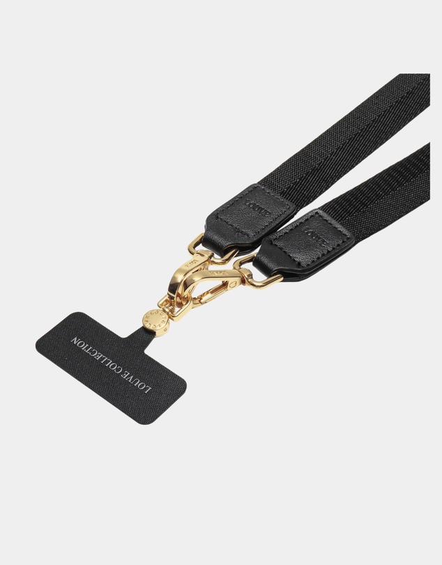 LOUVE COLLECTION - Universal Phone Strap Connector (Black) + Vera Black Lanyard