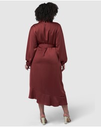 Pink Dusk by Curve Project - Girl Crush Satin Wrap Dress