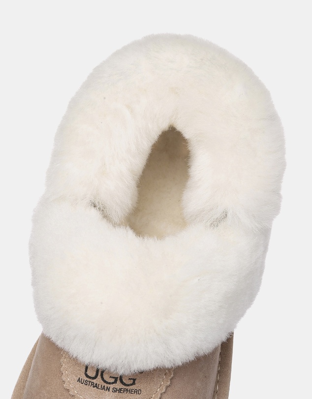 EVERAU - Australian Shepherd Ugg Waffle Fluffy Double Faced Sheepskin Upper House Shoes