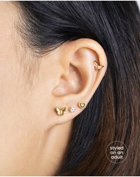 Wanderlust + Co - Butterfly Gold Flat Back Earrings