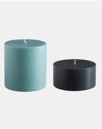 porter green - escc large pillar candle soy-blend unscented candles