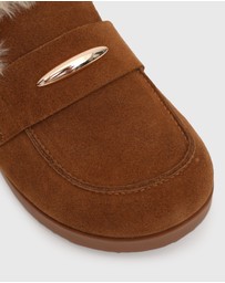 Betts - Toby Suede Leather Fur-Lined Mules