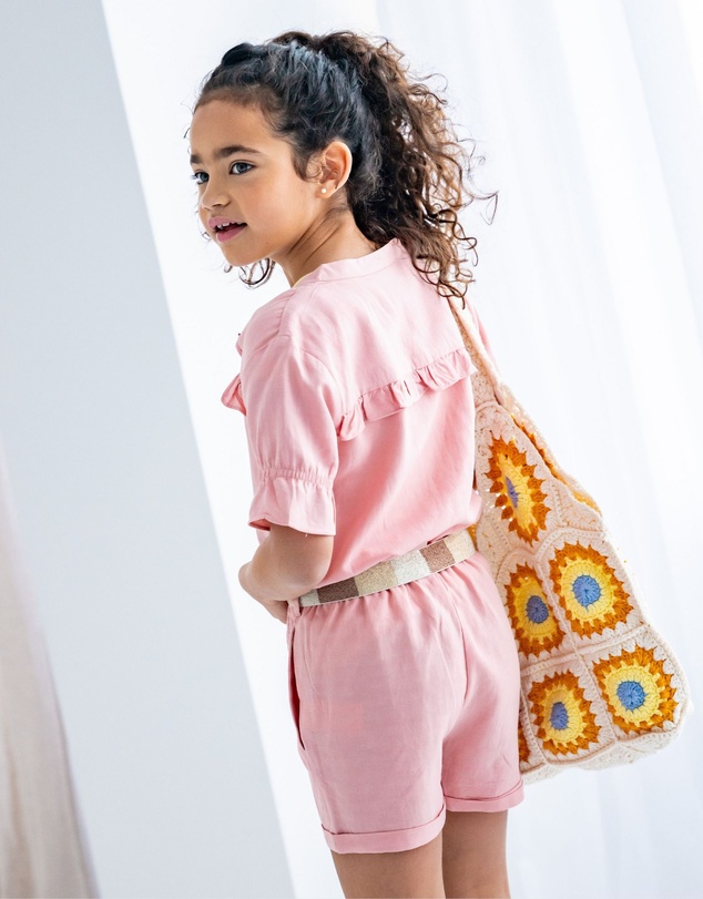 Like FLO - Linen Playsuit with Belt - Kids-Teens
