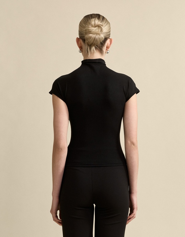 MVN - High Neck Cap Sleeve Top