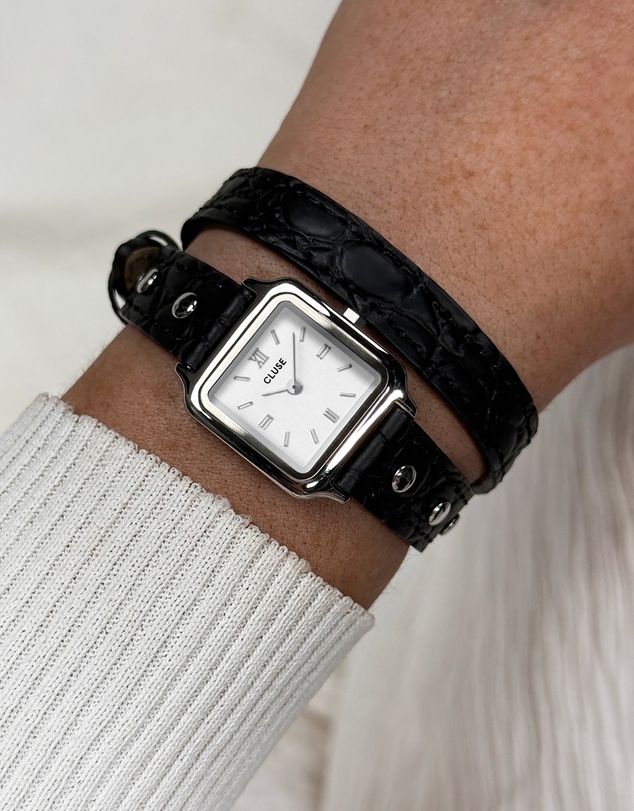Cluse - Gracieuse Mini Watch Double Leather, Black Studs