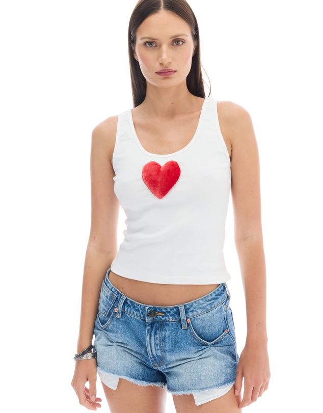THE TALES - We Love 3D Velvet Heart Singlet