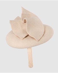 Max Alexander - Felt Winter Beige Pillbox Fascinator