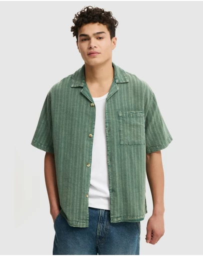 Cotton On - Washed Box Fit Short Sleeve Shirt