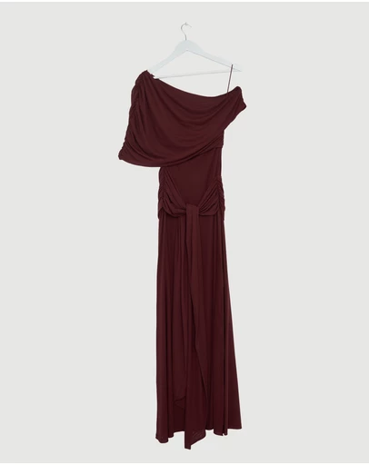 Revibe - Repaired CHANCERY Margot One Shoulder Drape Maxi Dress - AU 12
