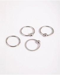 Lovisa - Surgical Steel Textured Nose Ring 4-Pack