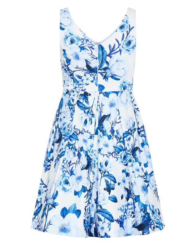 City Chic - Andrea Fit & Flare Print Dress