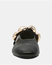 Steve Madden - Poppin Black Leather Flats