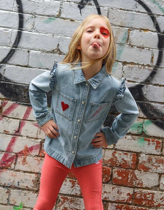 Rock Your Kid - Wild At Heart Denim Fern Shirt