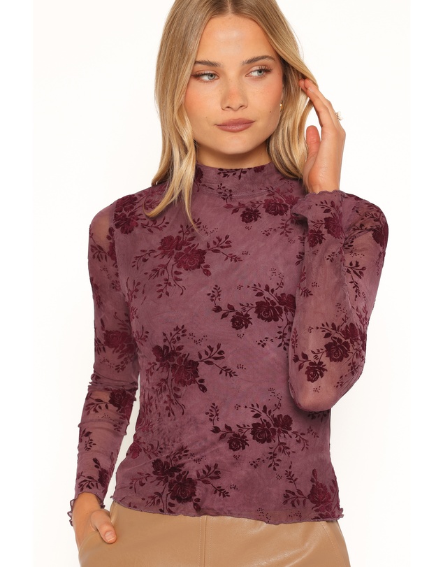 Petal & Pup - Conner Mesh Top - Plum Burnout