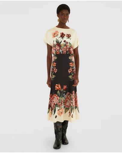 Farm Rio - Winter Floral Cream Maxi Dress