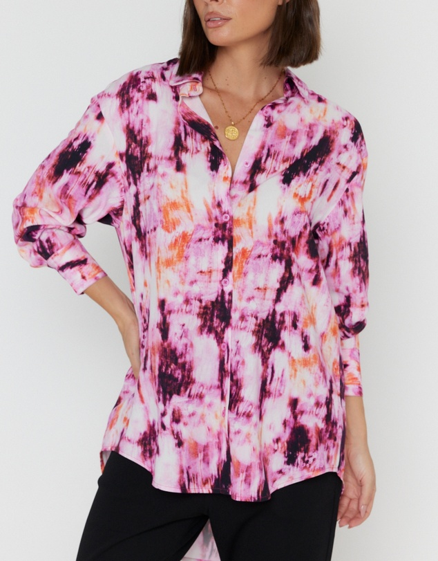 ALEXANDRA - Kristos Shirt Pink Textured Print