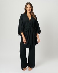 UNE PIECE - Lace Trim Modal Full Length Pyjama Set