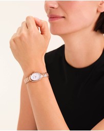 Rosefield - Ovale White Matte Rose Gold-Tone Bracelet Watch