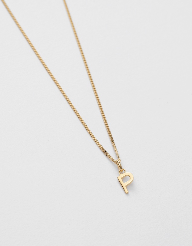 Kirstin Ash - P Outline Initial Necklace