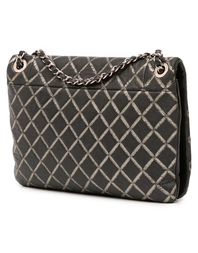 Pre-Loved by Azura Reborn - Pre-Loved Quilted Metallic Distressed Lambskin CC Crystal Flap