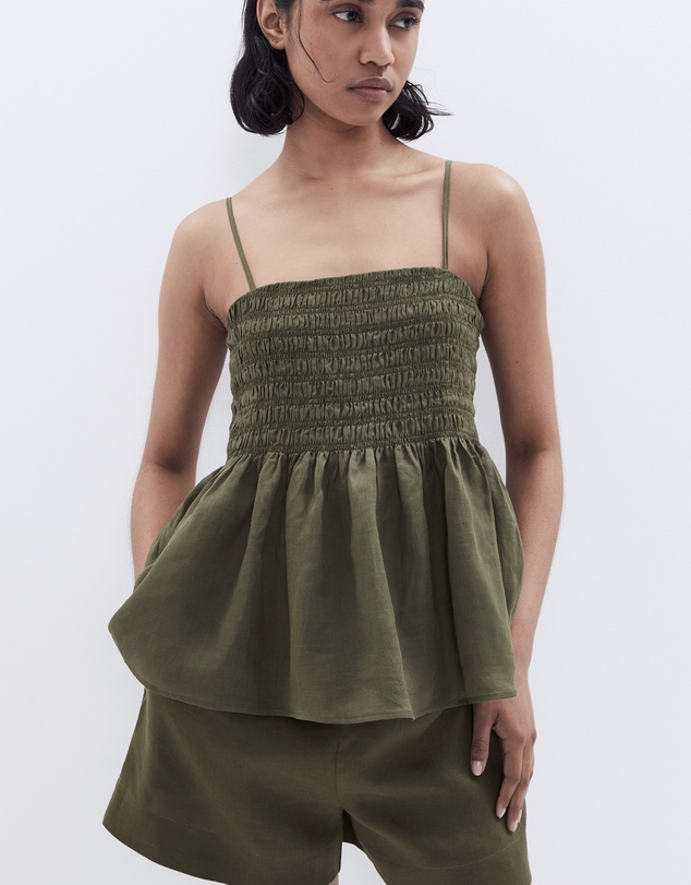 UNISON - Ramie Shirred Top