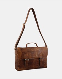 Pierre Cardin - Pierre Cardin Rustic Leather Computer Bag