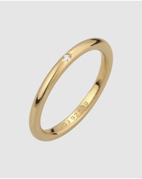 Elli Jewelry - Ring Crystal Stacking 925 Sterling Silver Gold-Plated