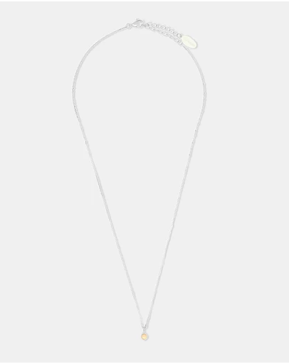 Georgini - Natural Opal And Diamond October Silver Pendant