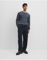 Country Road - Australian Good Earth Cotton Wool Blend Jacquard Check Knit