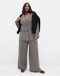 City Chic - Plus size Tiana Plaid Pant - ecru