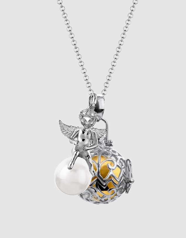 Elli Jewelry - Necklace Angel Garnet 925 Sterling Silver