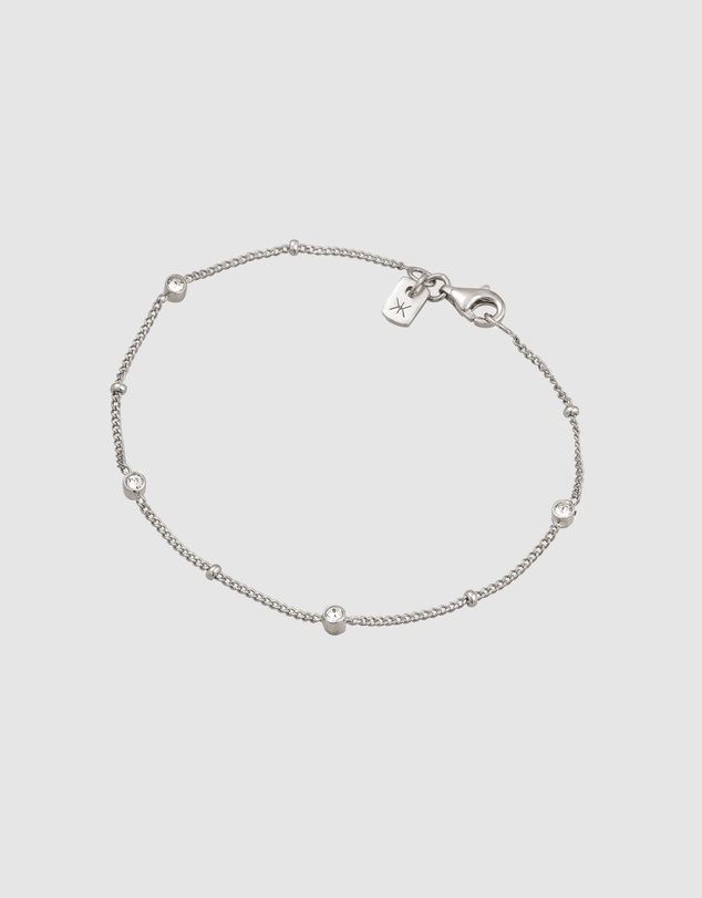 Kuzzoi - ICONIC EXCLUSIVE - Satellite Chain Bracelet with Crystals in 925 Sterling Silver