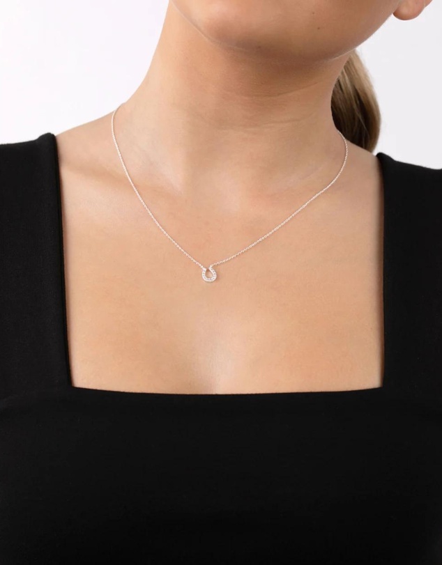 Lovisa - Sterling Silver Mini Pave Horseshoe Necklace